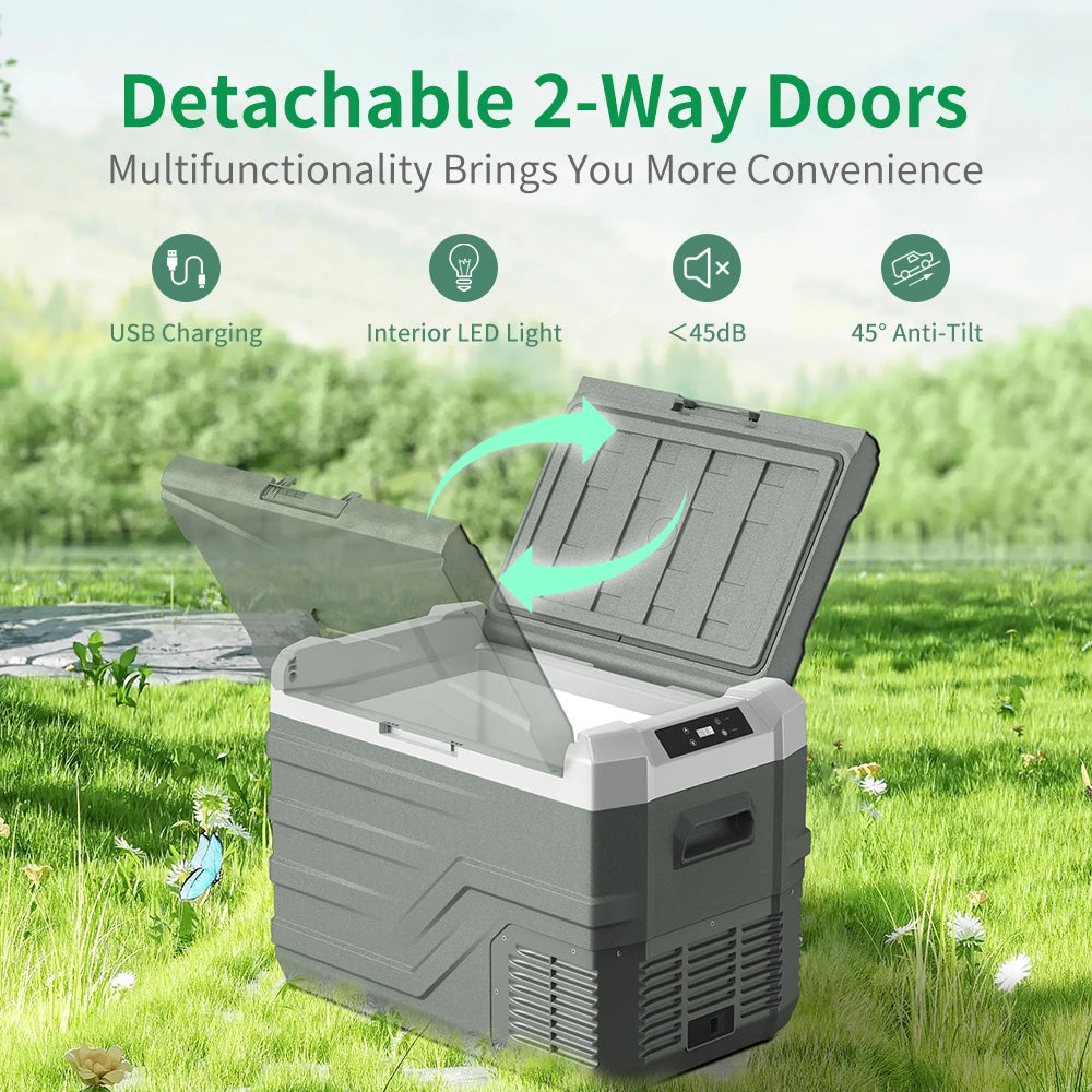 25L 35L 45L Car Refrigerator 12V Compressor Fridge Freezer 12/24V DC 100-240V AC Portable Cooler for Camping Travel