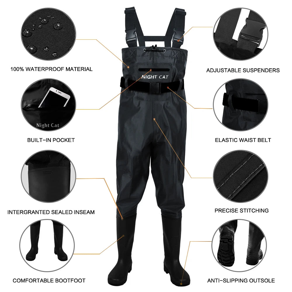 Waders For Men Breathable And Comfortable Waterproof Chest Nylon