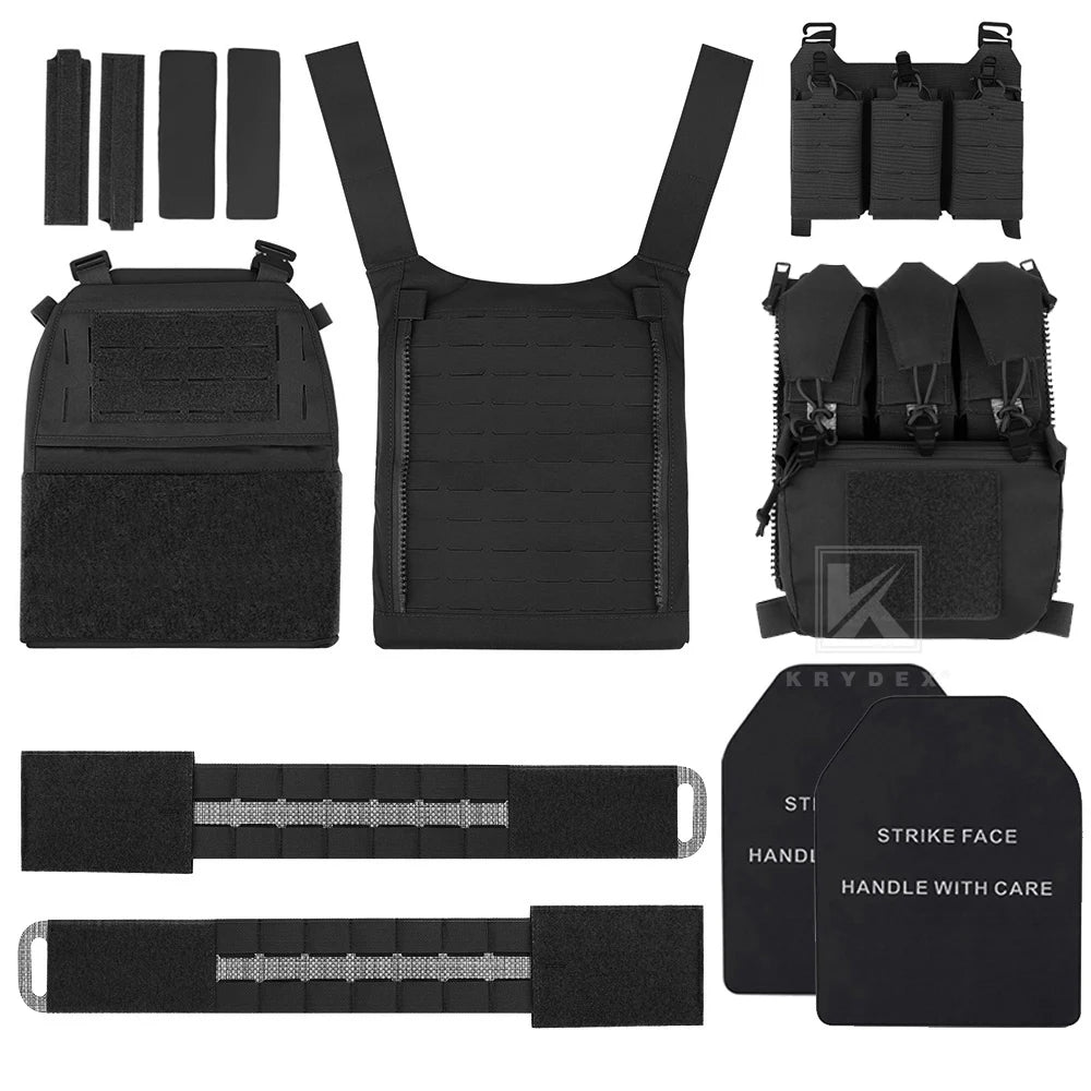 FCPC V5 Plate Carrier Tactical Vest Front Triple Mag Pouch Cobra Buckle Tegris Cummerbund with Backpack Full Set Vest