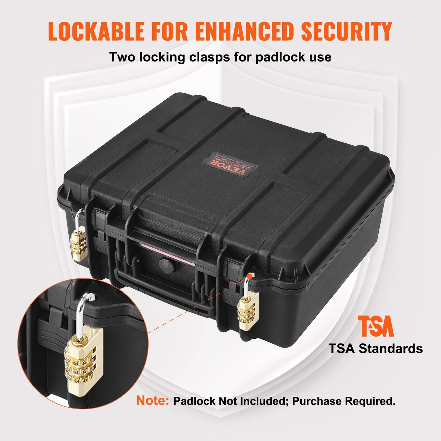 Hard Pistol Cases w/ Pre-cut PU Foam Lining Waterproof Dustproof Hard Gun Case for 1/2/5/6 Pistol Lockable Pistol Case
