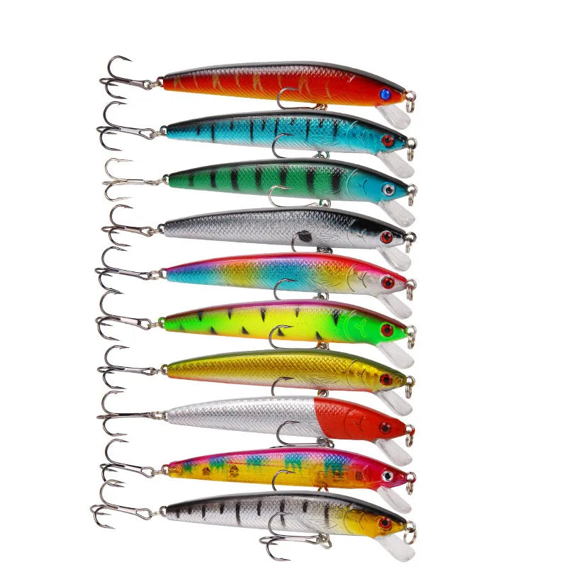 10 PCs Realistic Design Depth Fishing Lures Minnow Fishing Lures Versatile Depth Length 10cm Lifelike Design Plastic Fish Lure