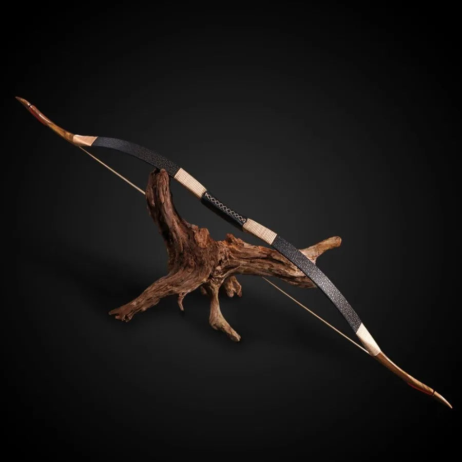 Black Hunter Traditional Recurve Bow 53'' Archery Hunting Handmade Horse Bow Longbow 3050 lbs