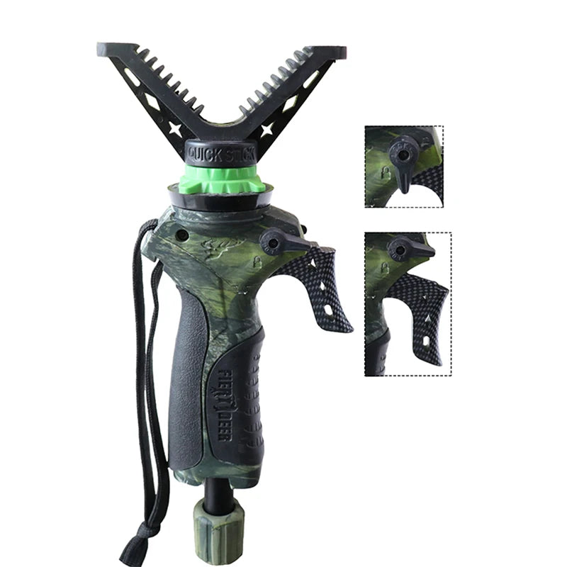 One Handle Control Adjustable Height V Shaped Rotating Yoke Trigger Tripod Telescopic Shooting Stick Professional Hunting Stick
