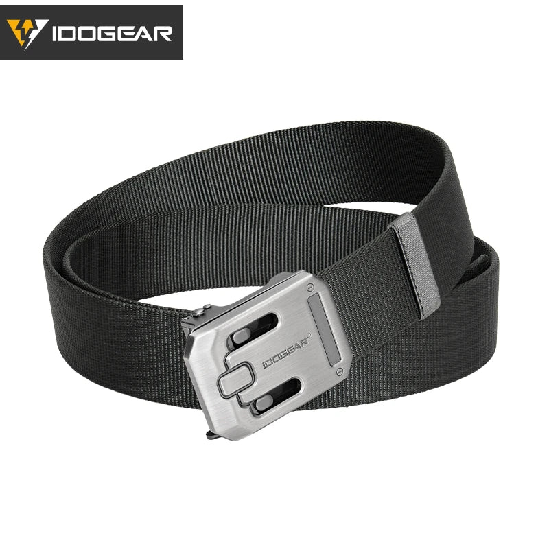 IDOGEAR 1.5" Tactical Ratchet Belt 1000D Nylon No Holes Quick-Release Slide Buckle for Hunting Airsoft Outdoor 3446