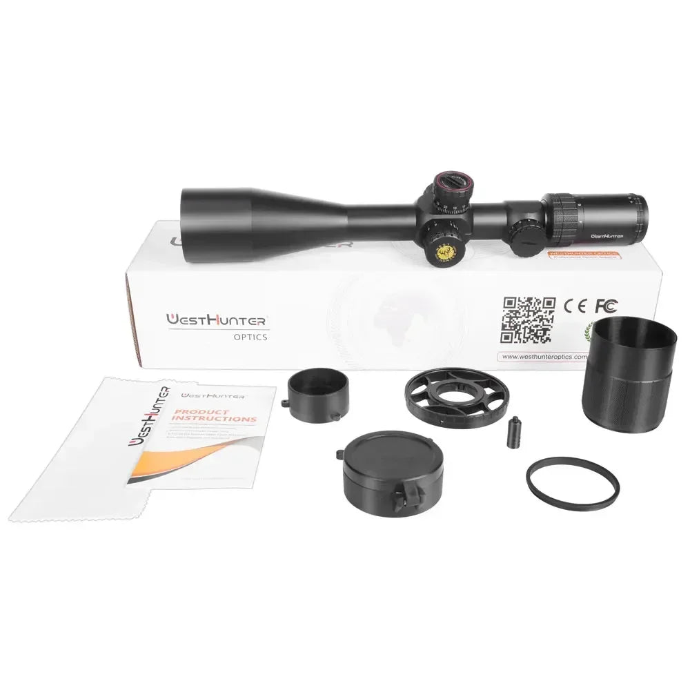 WestHunter WHI 6-24X50 SFIR FFP Scope First Focal Plane Riflescope Big Parallax Wheel R&G Illuminated Lock Reset Sights