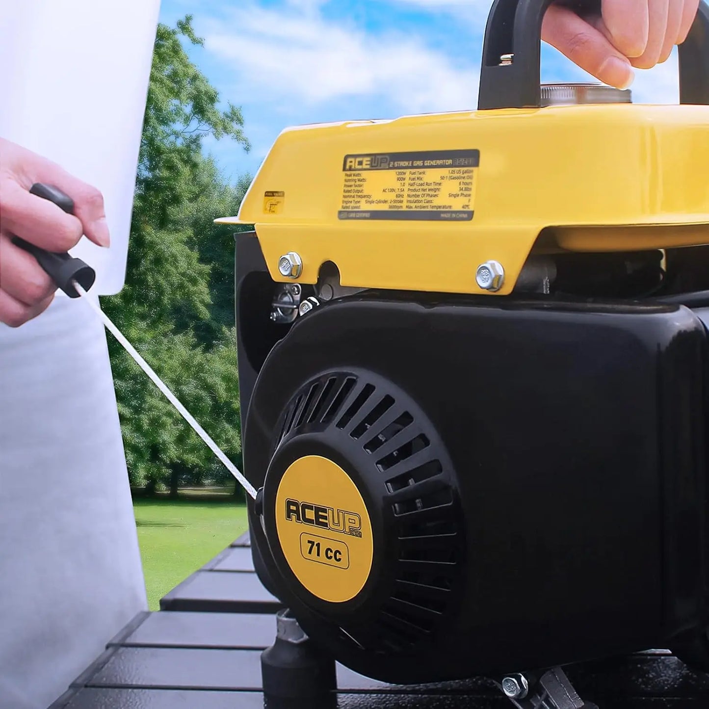 1,200W Gas Powered Generator, Small Portable Generator for Home Use Camping Ultralight, EPA & CARB Compliant