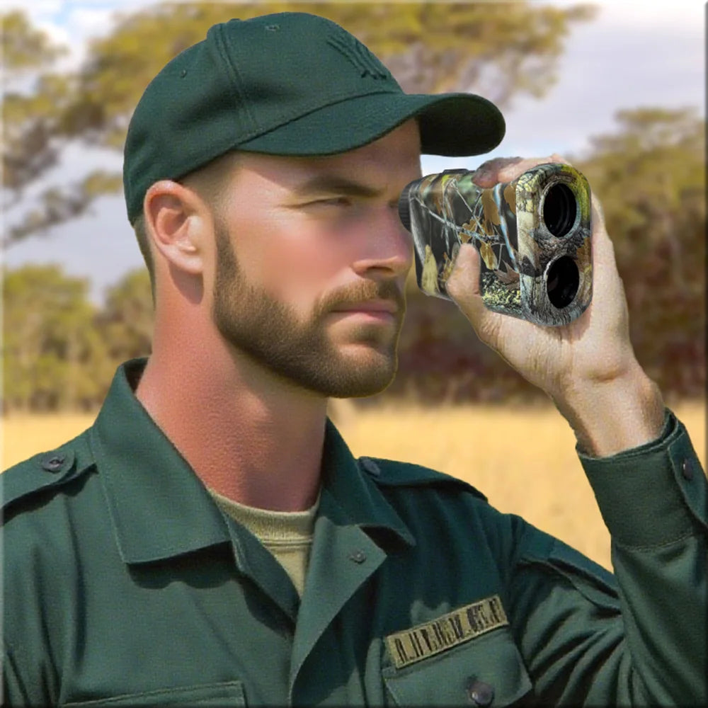 Camouflage 1200 Yards Hunting Rangefinder 6X Laser Range finder Type-c Rechargeable Multi Measurement Tool