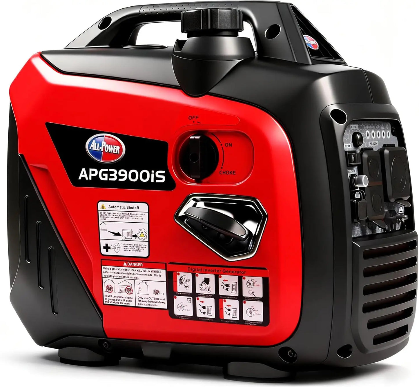 3300W Portable Inverter Generator – Quiet Small Gas-Powered Generator with ECO Mode, CO Sensor, Ideal for Camping, Home Use Emergency Backup