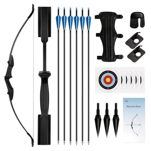 Recurve Bow and Arrow Set for Adults with Takedown Design Suitable for Left and Right Hands 40lbs Bow and Arrow Kit Ideal for O