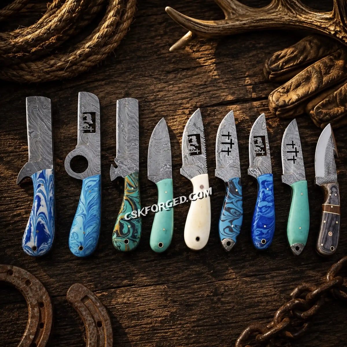 Ridge Riders Cowboy Skinner & Bull Cutter Knife Collection – Handmade Western Knives