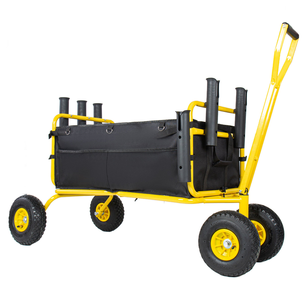 Collapsible Fishing Cart Beach Wagon with All-Terrain Wheels - Yellow or Green