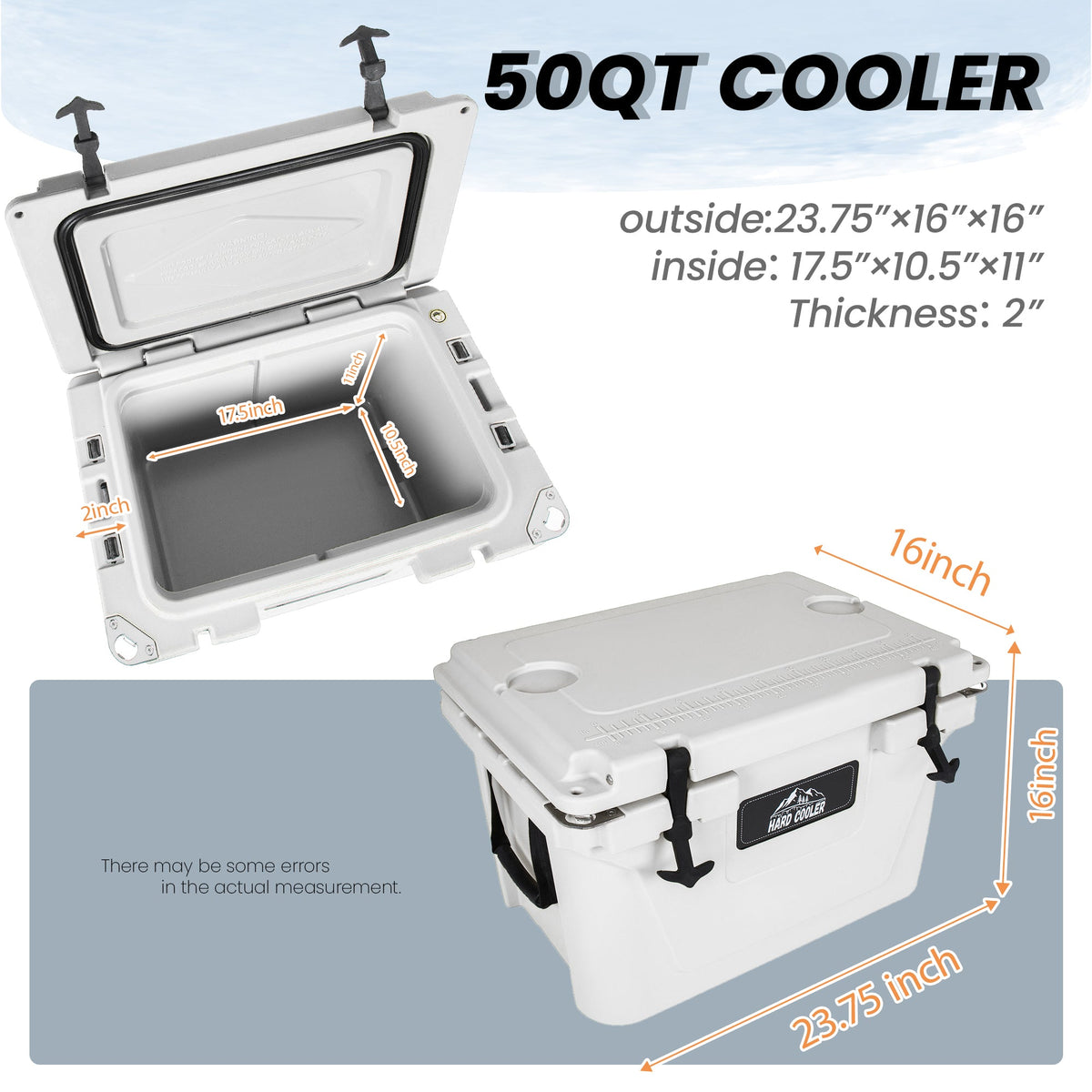 50 Quart Cooler with 6-Day Ice Retention - Outdoor
