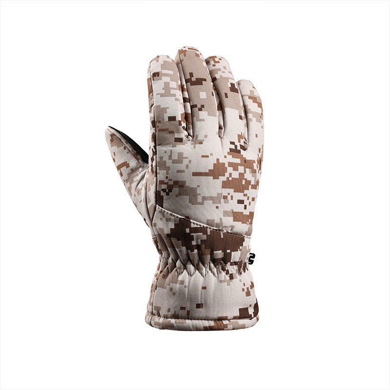 Autumn And Winter Fleece-lined Thickened Camouflage Tactics Ski Warm Gloves