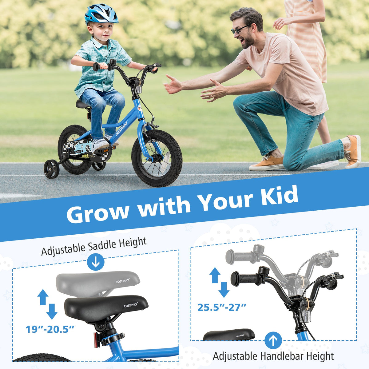 12 Inch Kids Bike with Removable Training Wheels for Aged 3-4 Years Old