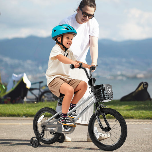 12/14/18 Inch Kids Bike Adjustable with Transparent Chain Cover for 3-8 Years Old-16 inches