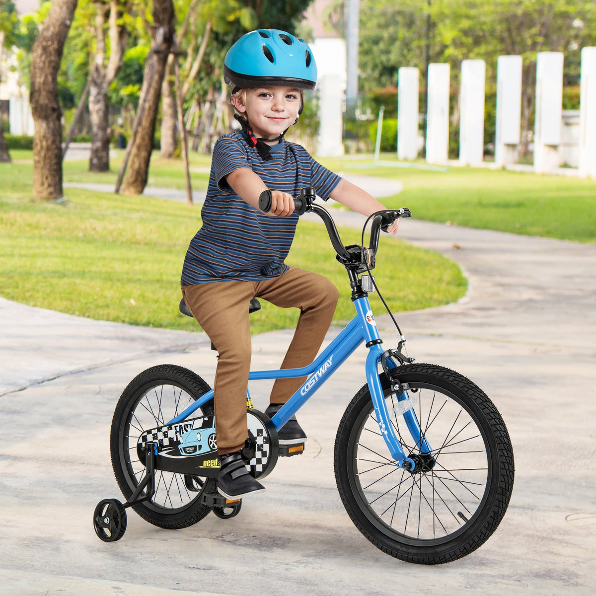 18 Inch Kids Bike with Removable Training Wheels for Aged 4-8 Years Old