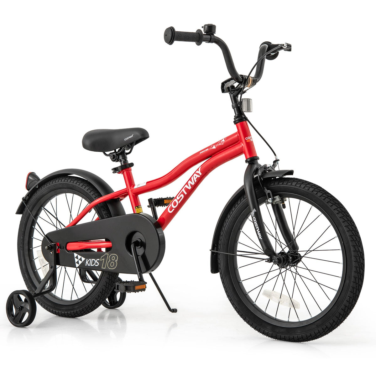 18 Inch Kids Bike Adjustable Bicycle with Reflectors and Bell for 4-8 Years Old