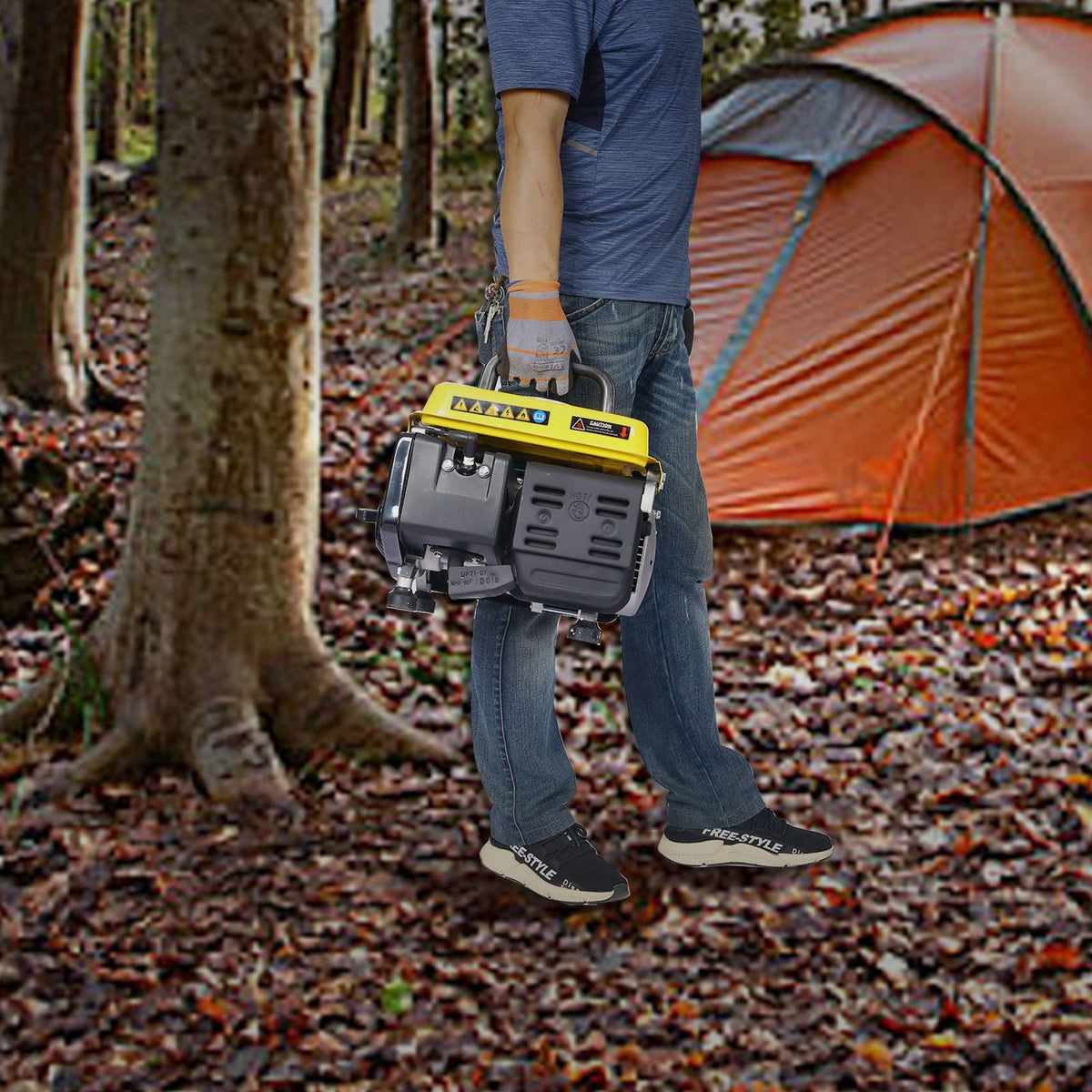 Portable Outdoor Generator with Low Noise - Yellow