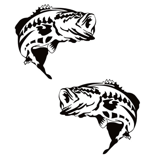 Large Mouth Bass Pair Decal – Large Mouth Bass Pair Fishing Decal – 7047