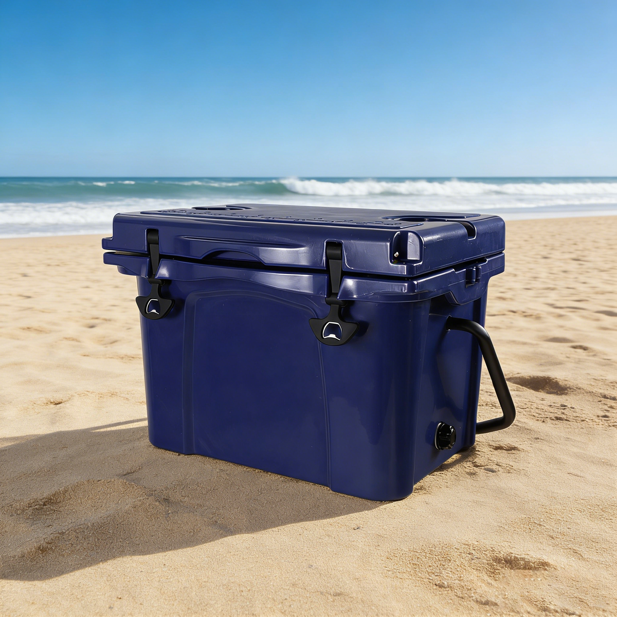25QT Portable Cooler with Extended Ice Retention and Bottle Opener - Orange, Grey, or Blue