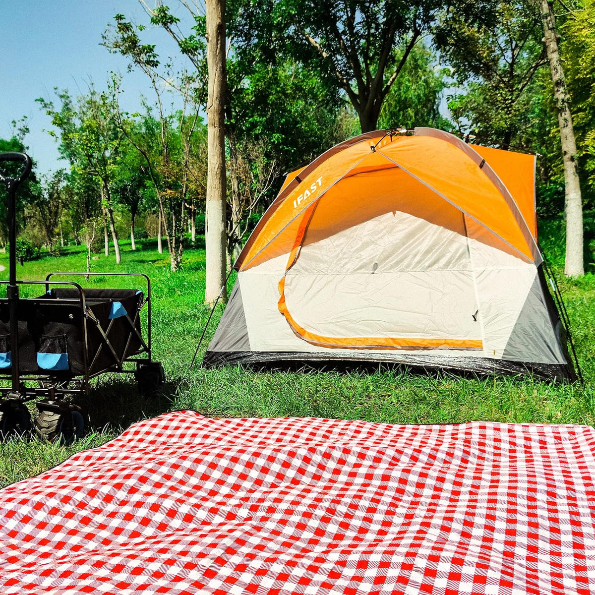 Person Family Camping Tent with UV Protection - Polyester