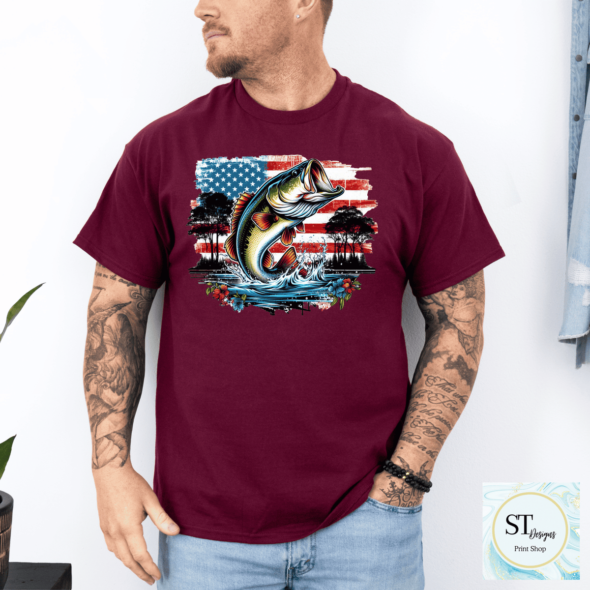Patriotic Bass Fishing-1