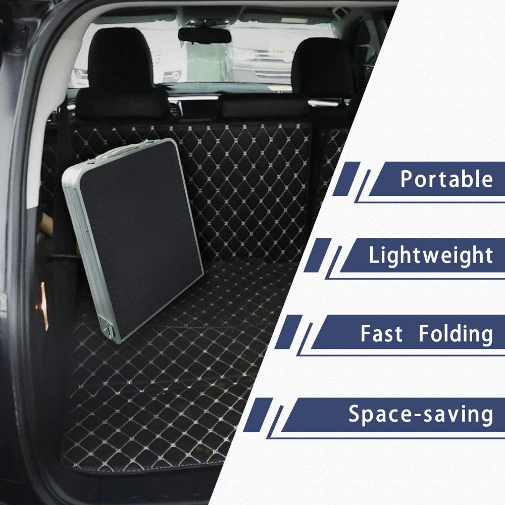 Folding Camping Table with Storage Compartment - Aluminum