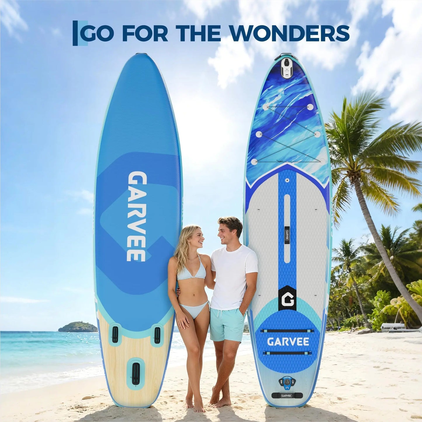 New Inflatable Paddle Board,10.6/11FT Inflatable Stand Up Paddle Board with Premium SUP Paddleboard Accessories, Wide Stable Design, Non-Slip Comfort Deck for All Skill Level