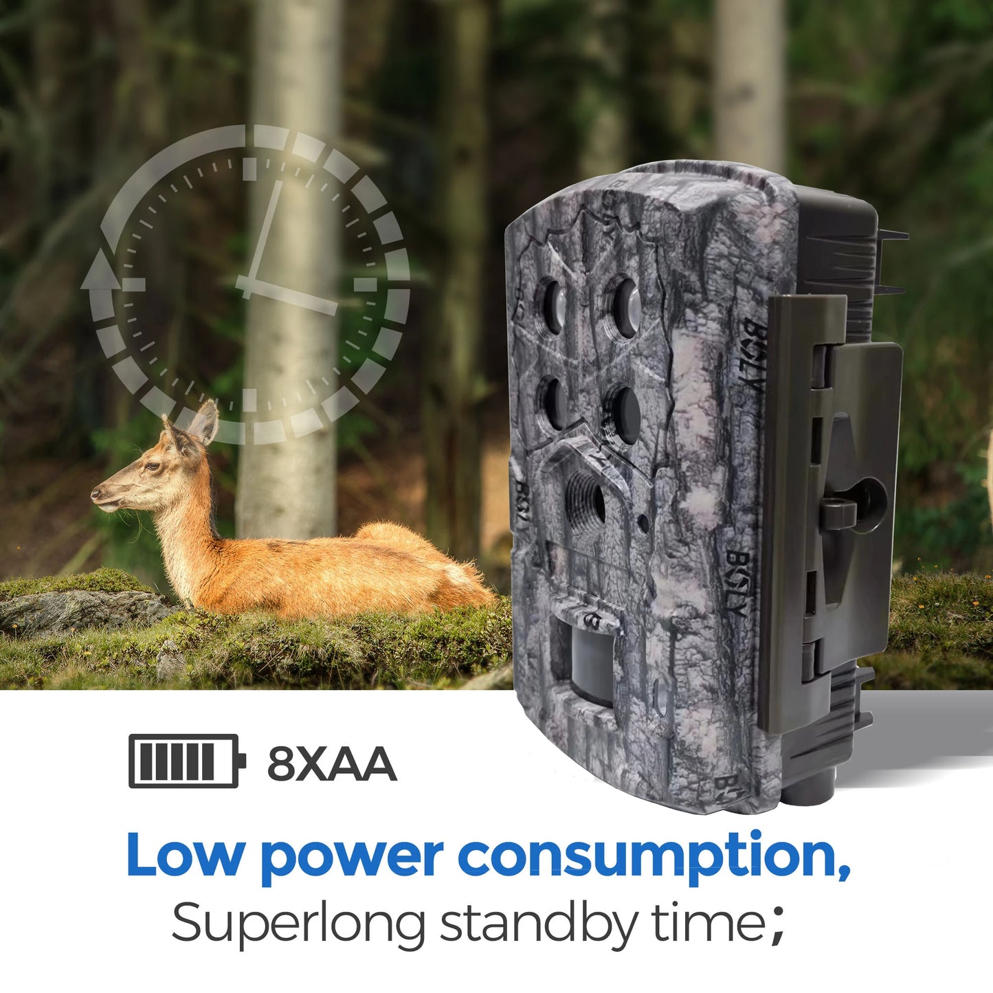 BolyGuard Trail Hunting Camera BG590 4K FHD 45MP Wildlife Outdoor Camera IP68 Waterproof 940nm 30M Black IR Night Vision 2" LCD
