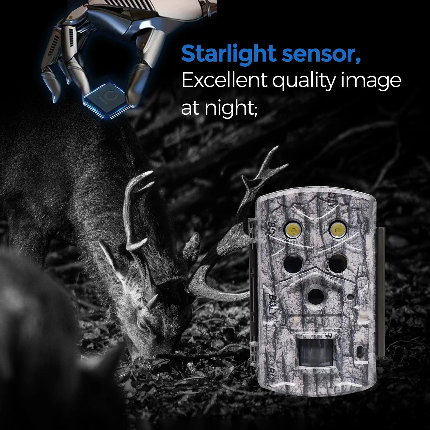 BolyGuard Trail Hunting Camera BG590 4K FHD 45MP Wildlife Outdoor Camera IP68 Waterproof 940nm 30M Black IR Night Vision 2" LCD