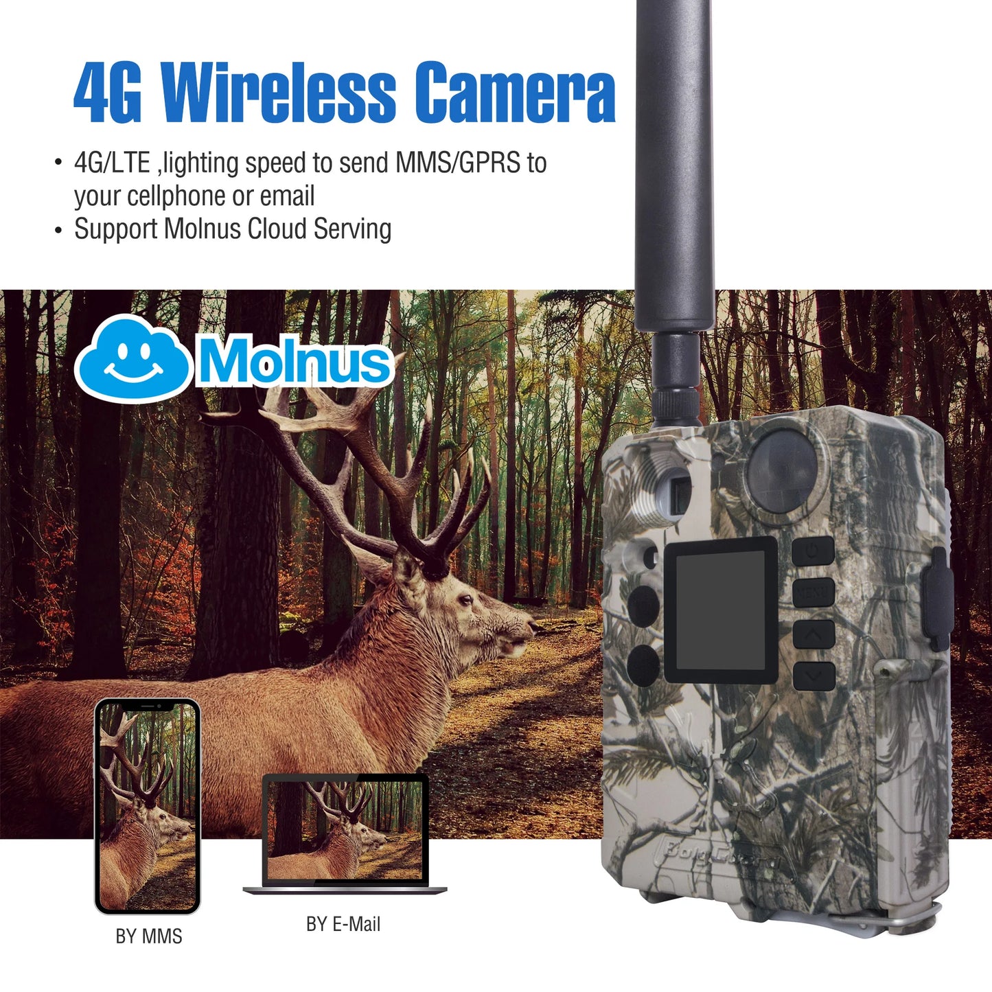 BolyGuard BG310-M Cellular Trail Camera 4G Cloud App 18MP 940nm IR Night Vision Wireless Wildlife Hunting Camera Waterproof