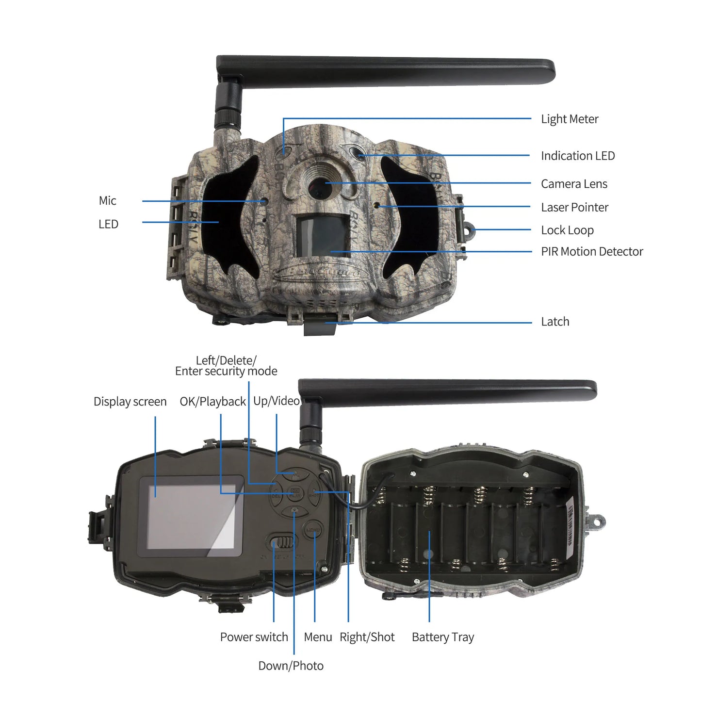 BolyGuard MG984G-36M Cellular Trail Hunting Camera 4G 36M 1080P HD Wildlife Trail Camera MMS EMS Waterproof Wireless Camera