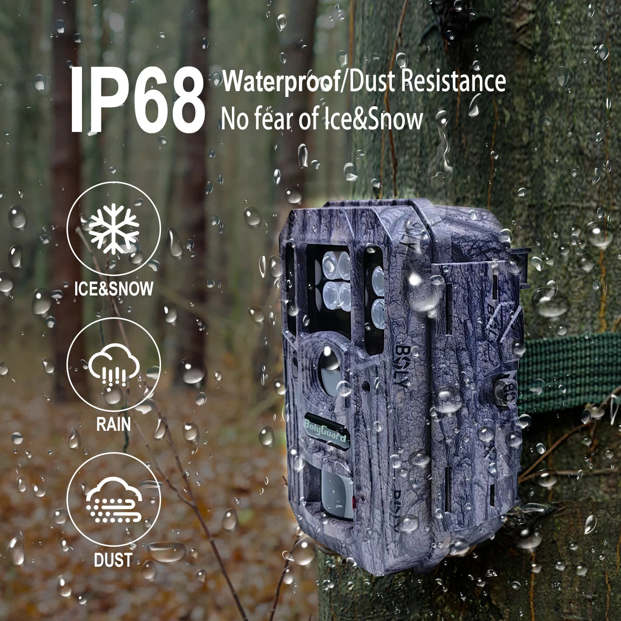 BolyGuard BG662-D Trail Camera 940nm Night Vision Invisible 4K Video 56MP Wildlife Hunting Camera Economical Camera Wide-Angle