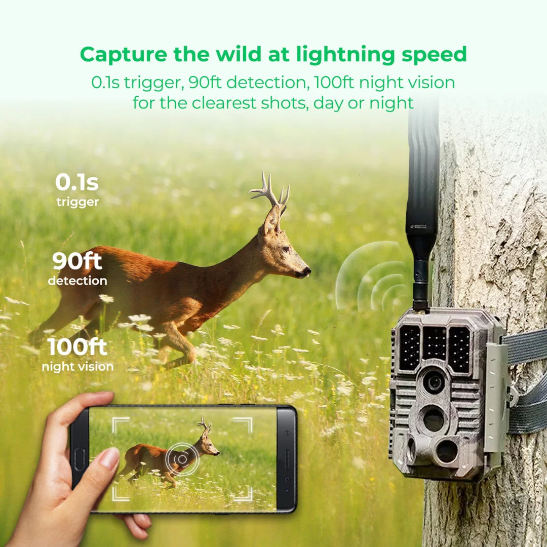 GardePro Cellular Trail Camera with 3-Year Unlimited Data Plan Included Outdoor Wireles Wildlife Cam, IP66 Waterproof, 4G LTE Cellular Wildlife Monitoring Trail Camera with SIM Card