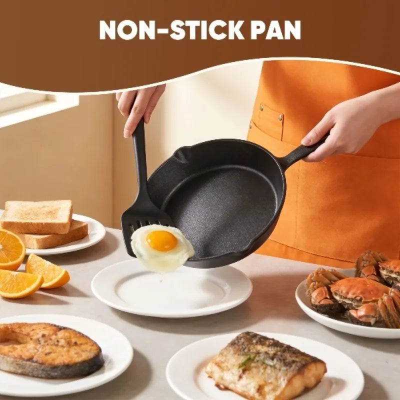 3PCS Cast Iron Skillet Set 6/8/10 Inch Pre-Seasoned Frying Pans Nonstick Oven Safe for Grill Camping Cooking