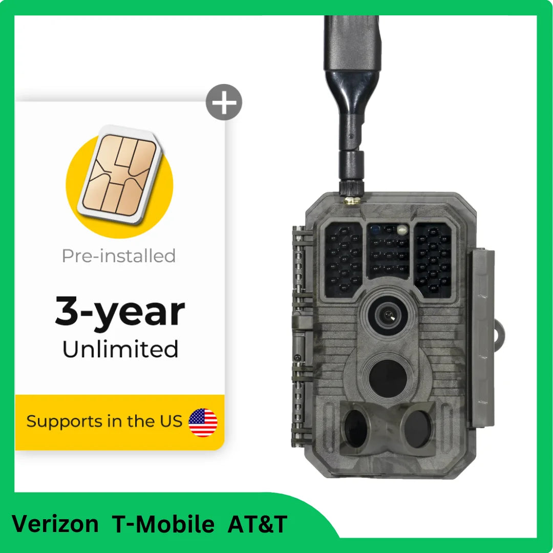 GardePro Cellular Trail Camera with 3-Year Unlimited Data Plan Included Outdoor Wireles Wildlife Cam, IP66 Waterproof, 4G LTE Cellular Wildlife Monitoring Trail Camera with SIM Card