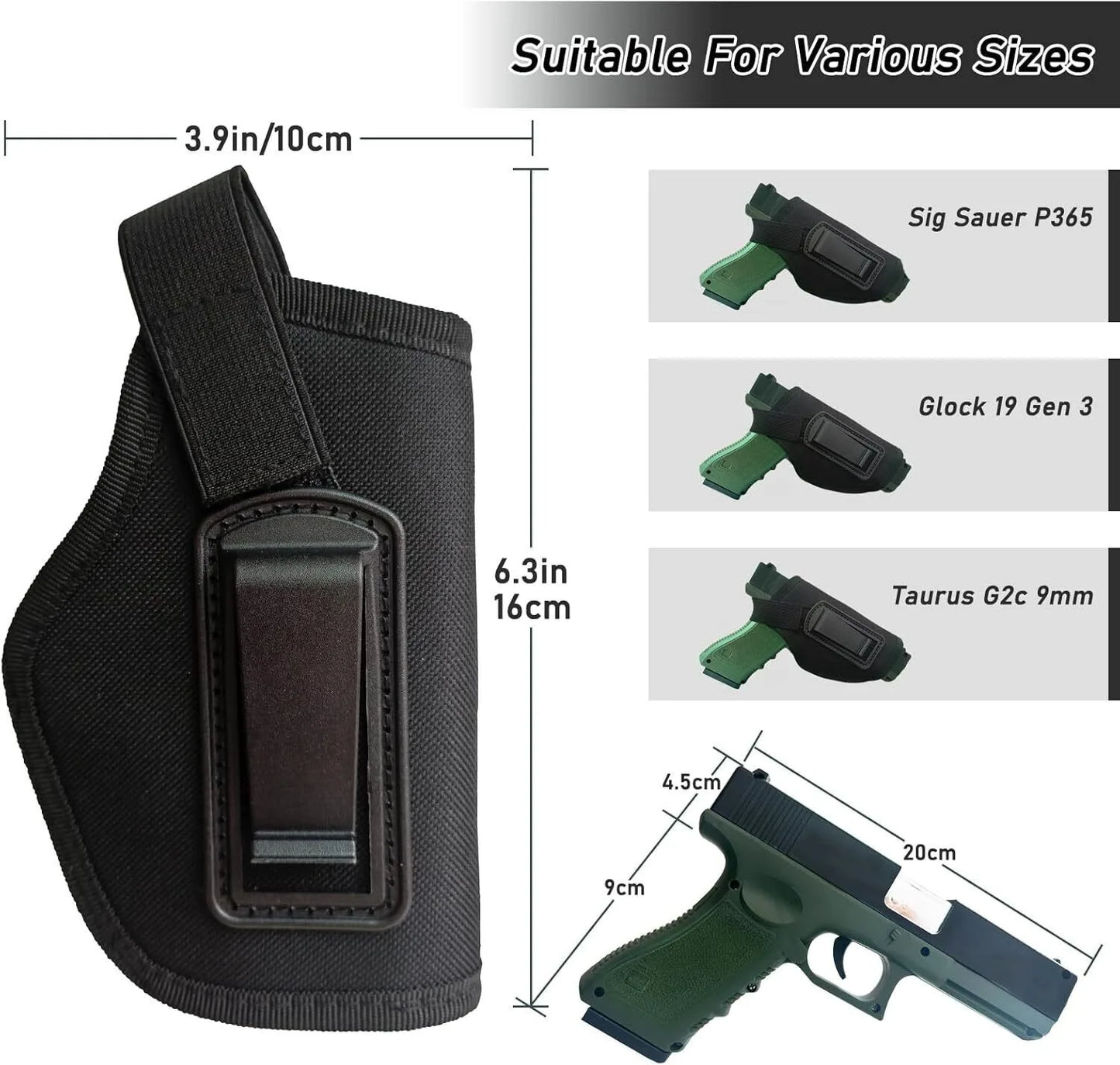 Gun Holster Tactical Concealed Carry Left/right Hand Pistol IWB OWB Universal