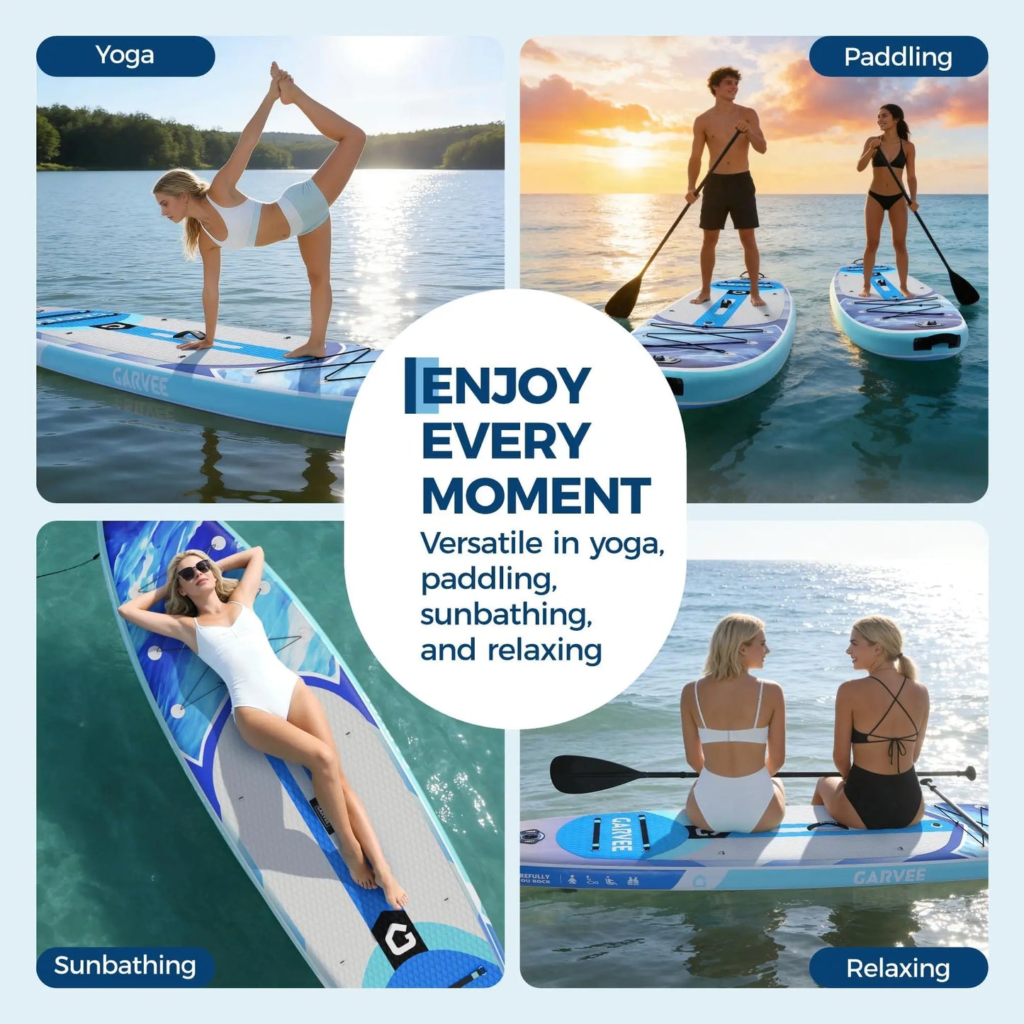 New Inflatable Paddle Board,10.6/11FT Inflatable Stand Up Paddle Board with Premium SUP Paddleboard Accessories, Wide Stable Design, Non-Slip Comfort Deck for All Skill Level