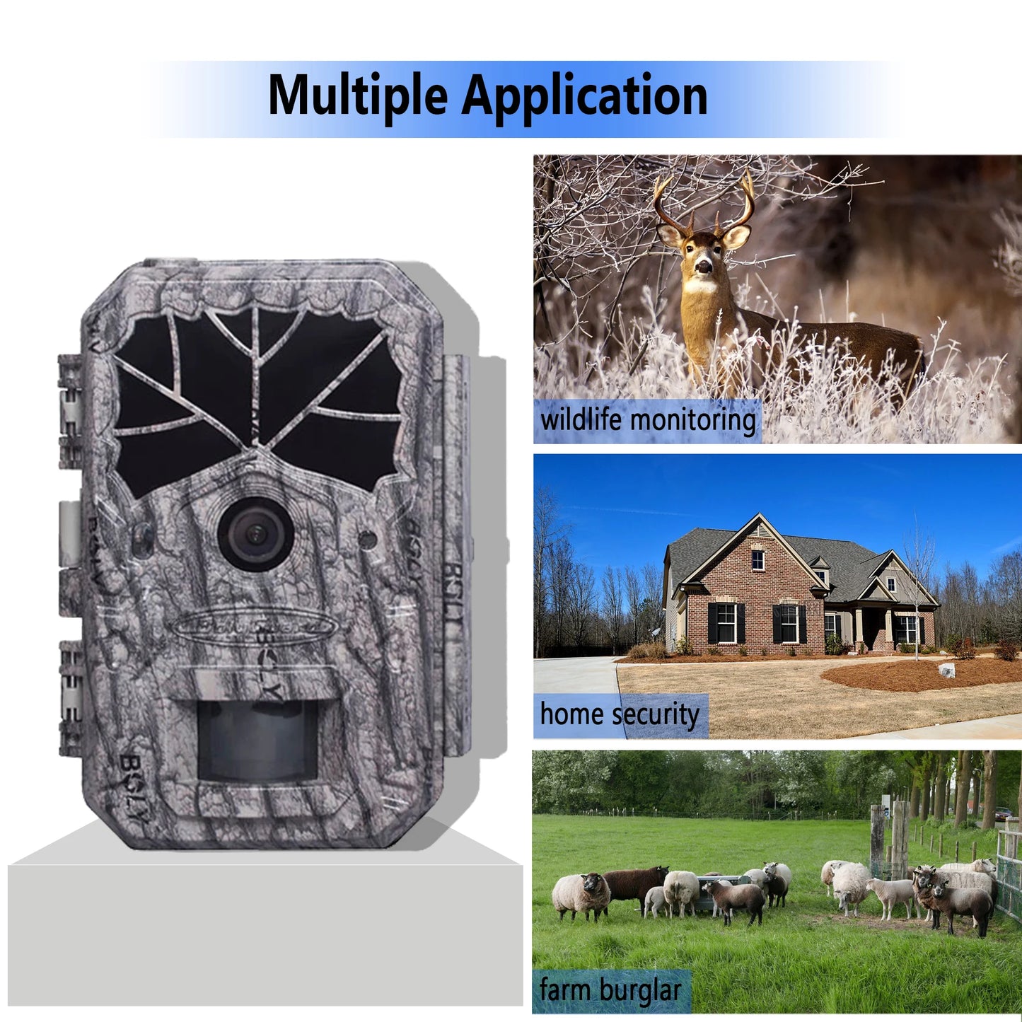 BolyGuard BG636-K Trail Game Camera 64MP 1080P Hunting Camera Wildlife Camera IP68 940nm No Glow Black IR Outdoor Night Vision