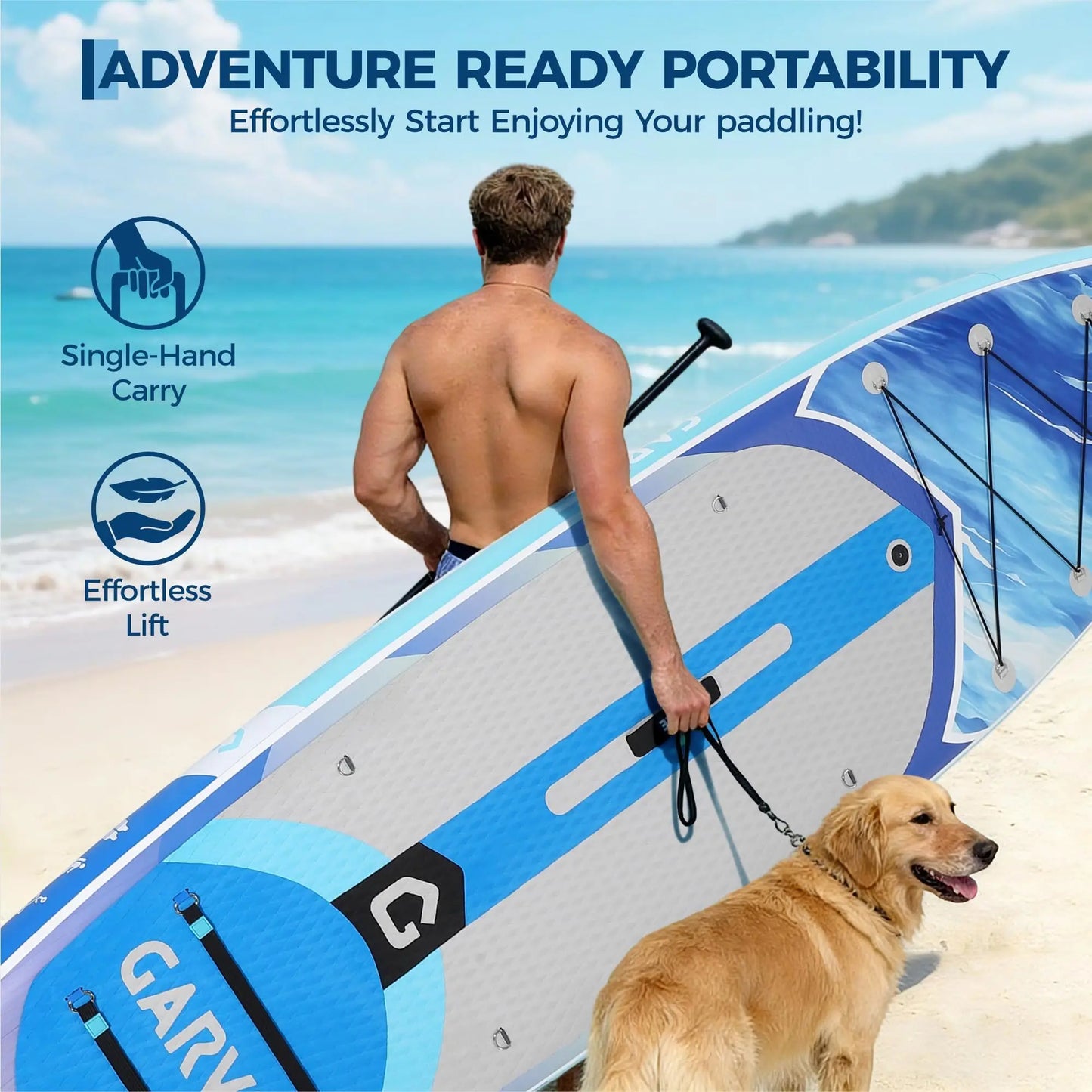 New Inflatable Paddle Board,10.6/11FT Inflatable Stand Up Paddle Board with Premium SUP Paddleboard Accessories, Wide Stable Design, Non-Slip Comfort Deck for All Skill Level