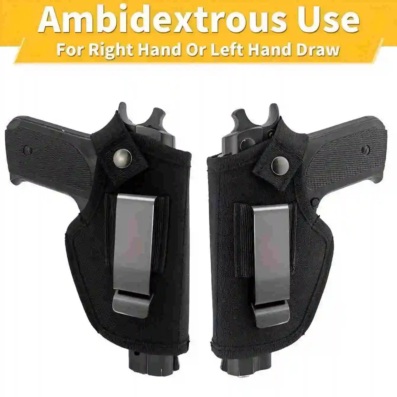 Ambidextrous IWB/OWB Holster 2-Piece Set - Tactical Waistband Holster for Glock 17/19/22, Right or Left Hand Draw