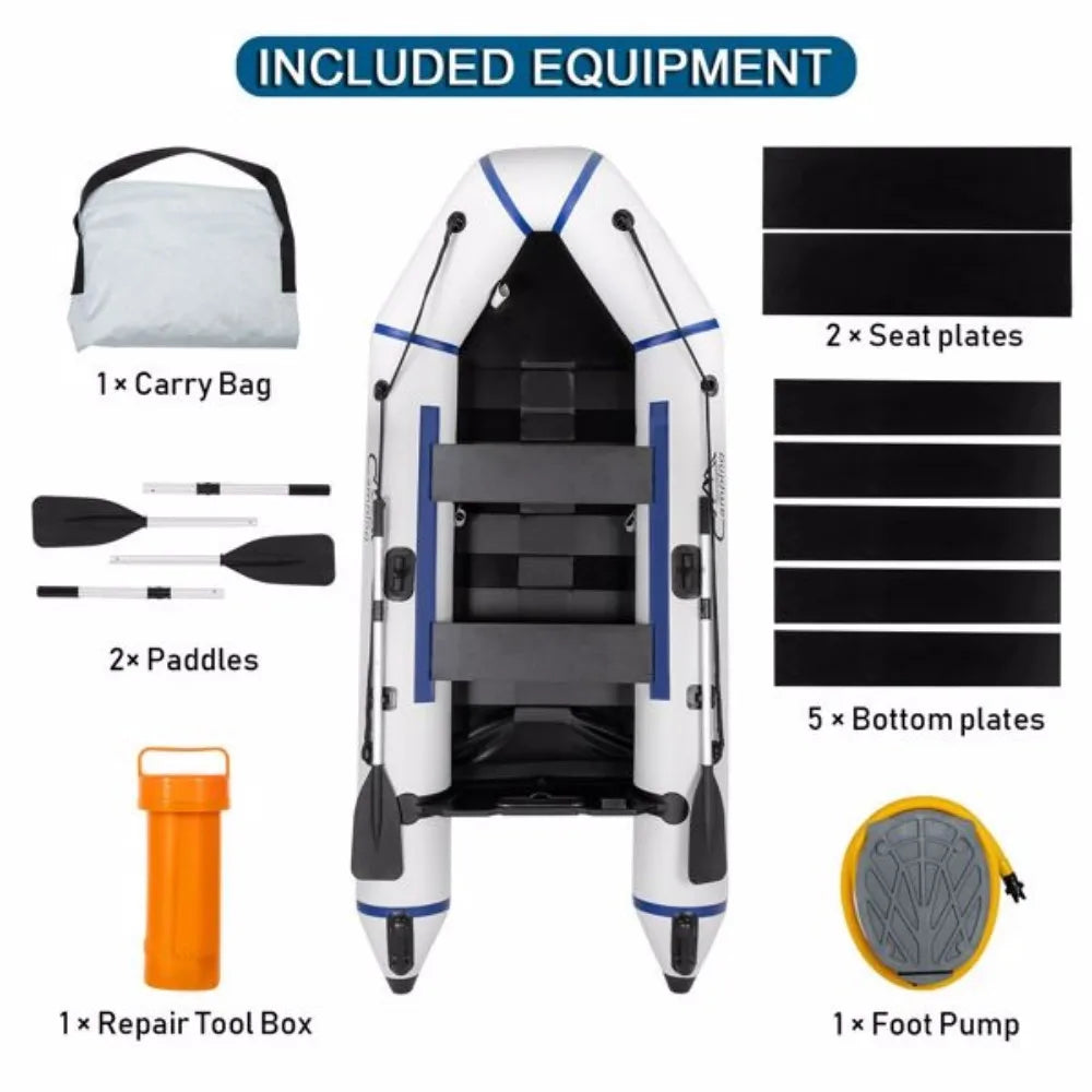 Camping Survivals 10ft PVC 330kg Water Adult Assault Boat Double rowing boat Suitable for wild fishing and diving rescue