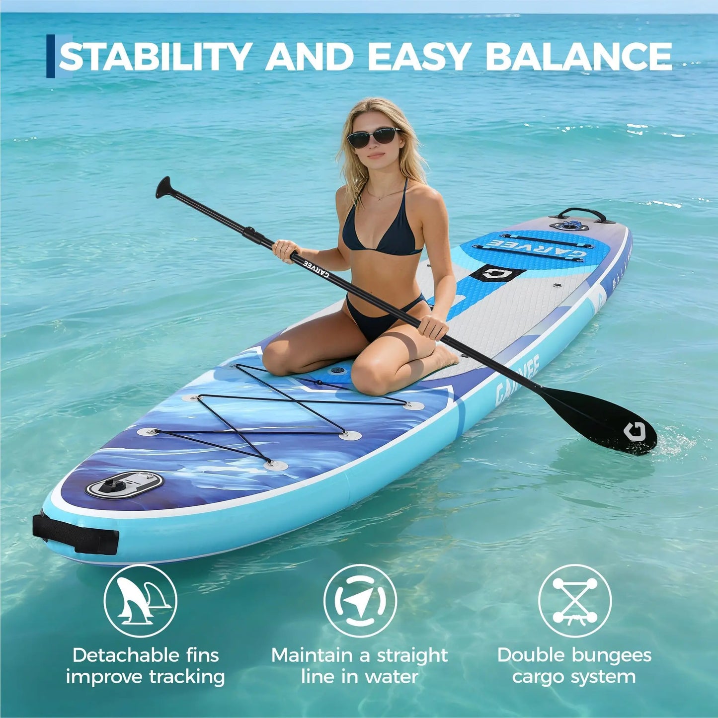 New Inflatable Paddle Board,10.6/11FT Inflatable Stand Up Paddle Board with Premium SUP Paddleboard Accessories, Wide Stable Design, Non-Slip Comfort Deck for All Skill Level