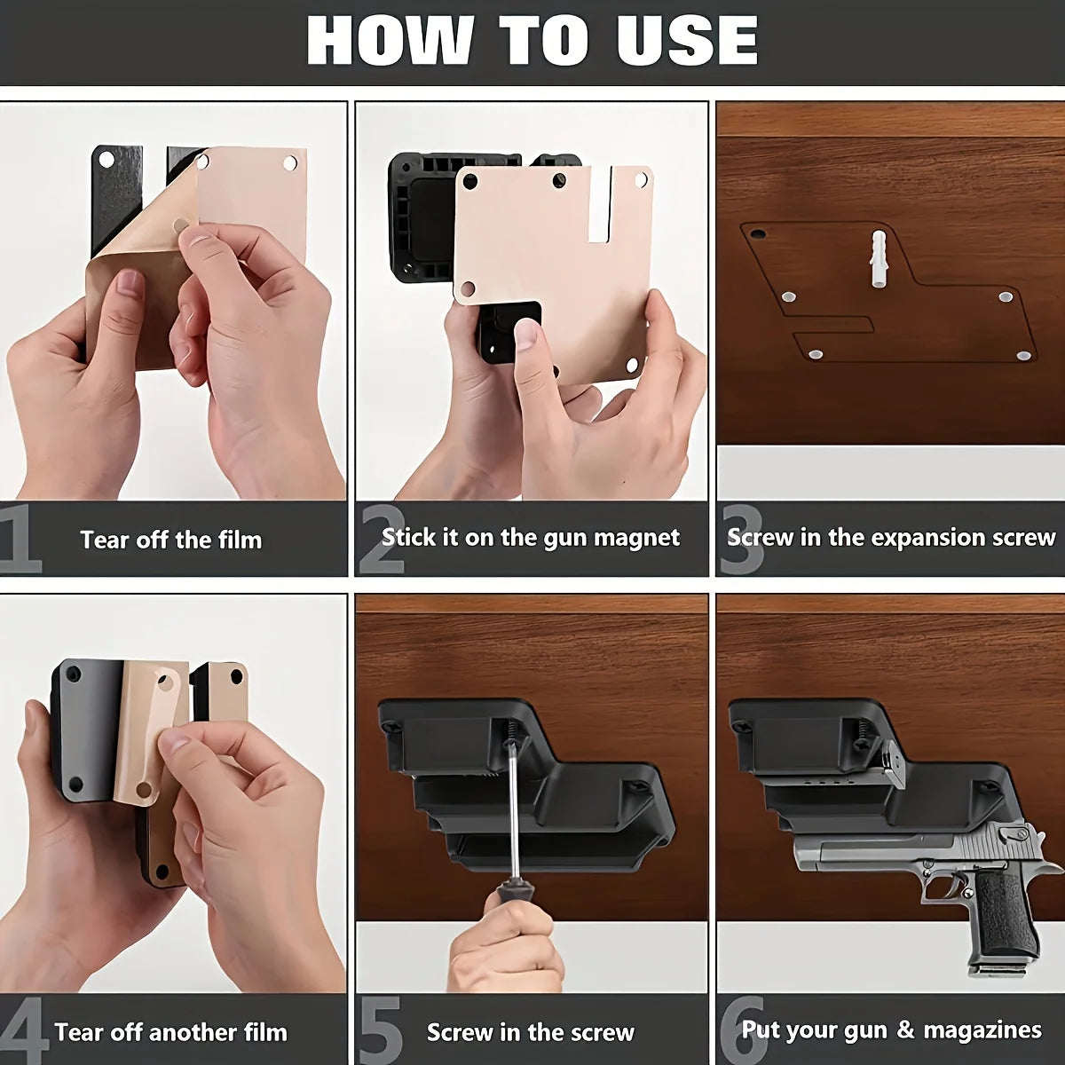 Compatible with High-Strength Magnetic Gun Mounts and Holsters: Enables Rapid Access to S While Ensuring Secure Storage; Suitable for Use in Home, Office, and Vehicle Environments. Ideal for Use with Magnetic Pistol Mounts an