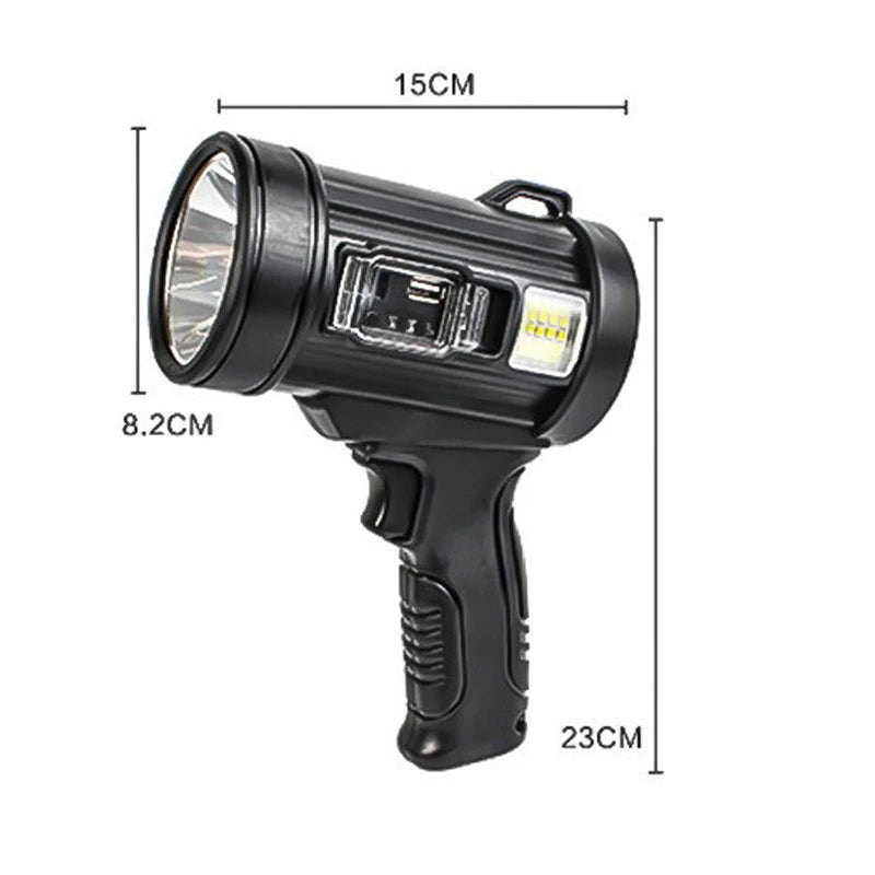 Rechargeable Spotlight 100000 Lumens Led Spot Lights Handheld Large Flashlight Super Bright Outdoor Solar Spotlights Searchlight