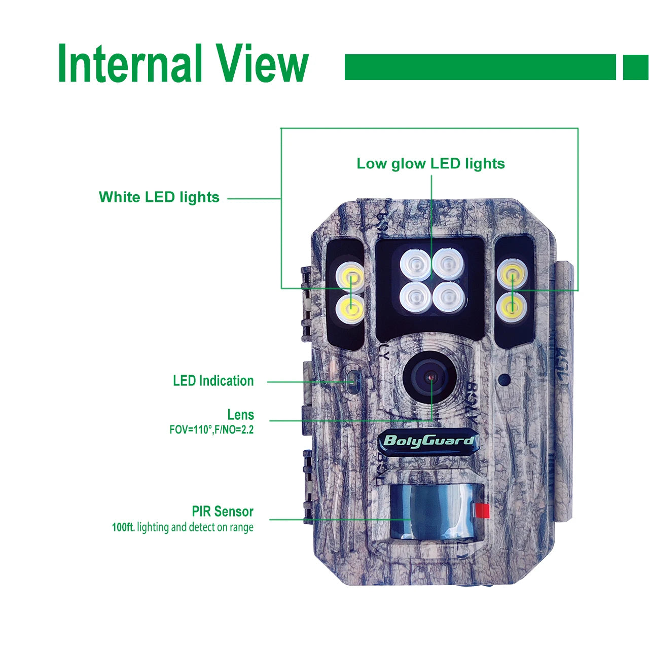 BolyGuard BG662-D Trail Camera 940nm Night Vision Invisible 4K Video 56MP Wildlife Hunting Camera Economical Camera Wide-Angle