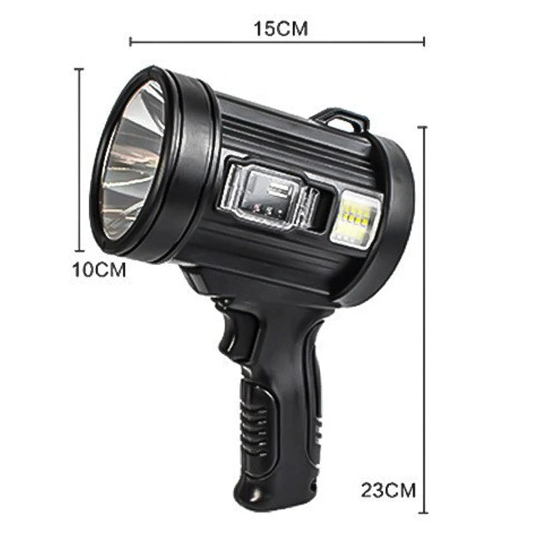 Rechargeable Spotlight 100000 Lumens Led Spot Lights Handheld Large Flashlight Super Bright Outdoor Solar Spotlights Searchlight