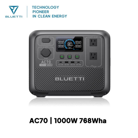 [US Plug] BLUETTI AC70 Portable Power Station | 1000W 768Wh, Solar Generator for Road Trip, Off-grid, Power Outage