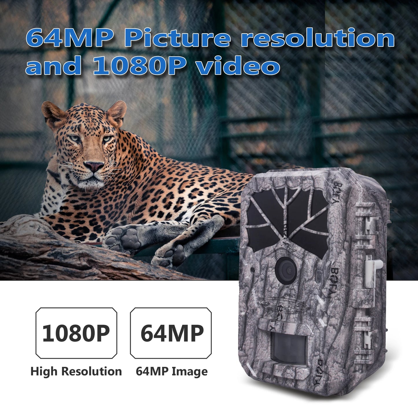 BolyGuard BG636-K Trail Game Camera 64MP 1080P Hunting Camera Wildlife Camera IP68 940nm No Glow Black IR Outdoor Night Vision
