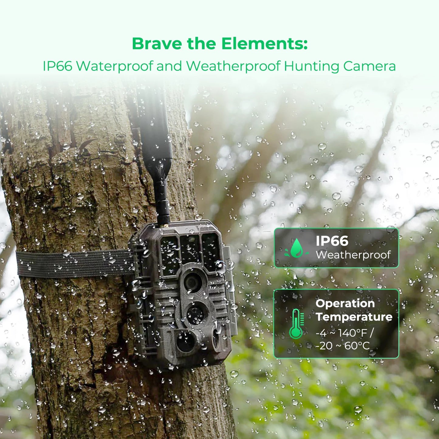 GardePro Cellular Trail Camera with 3-Year Unlimited Data Plan Included Outdoor Wireles Wildlife Cam, IP66 Waterproof, 4G LTE Cellular Wildlife Monitoring Trail Camera with SIM Card